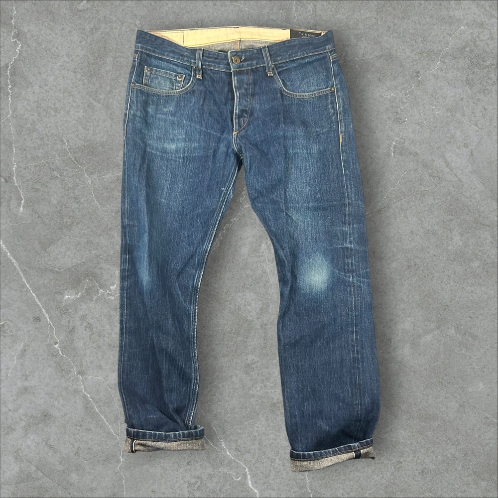 Rag & Bone Archive Slim Jeans Men 33x30 Dark Indigo Selvedge Denim USA M1123K168